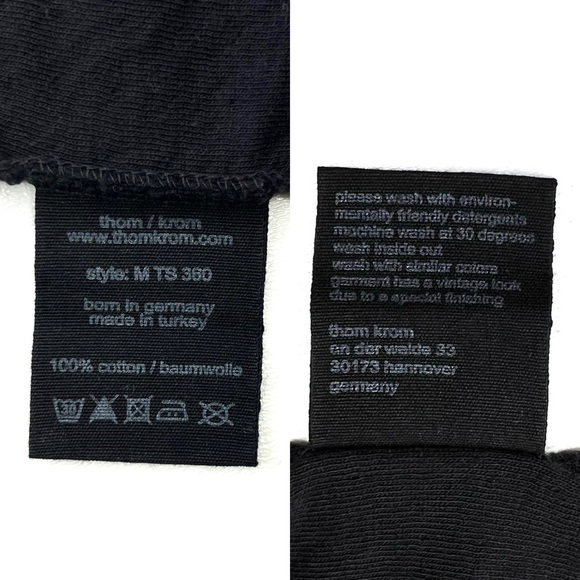 Thom Krom Men’s Size Medium T-Shirt Black 100% Cotton Short Sleeved New NWT - Picture 6 of 7